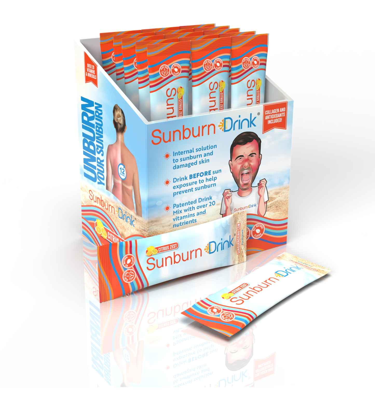 Sunburn Drink Citrus Punch POP Case of 20